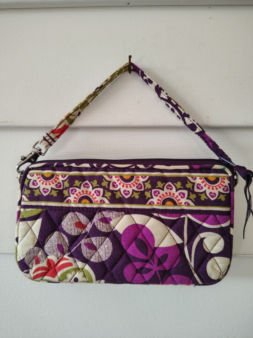Vera Bradley Purple Floral Quilted Wristlet